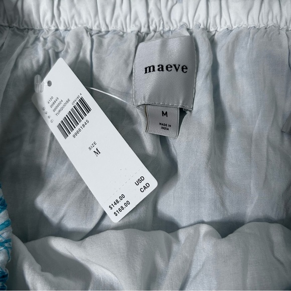 NWT Anthropologie Maeve Teal and White Plaid A Line Midi Skirt Size Medium - Picture 5 of 11